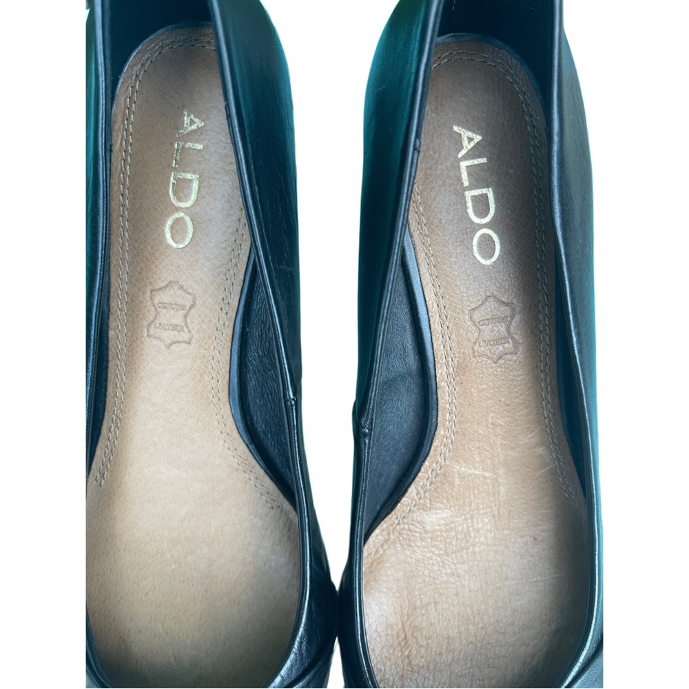 Aldo Black Leather Kitten Heels – Size 10 | Classic Pumps - Picture 6 of 13
